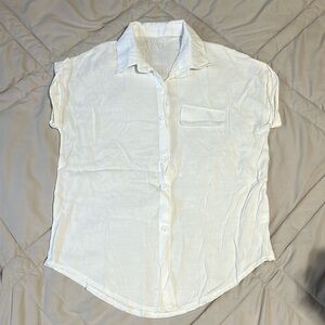 White Button Down Short Sleeve Shirt